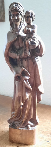 Holzfigur maria mit - holzfigur, (madonna)