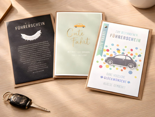 Zum führerschein grußkarte - zum,