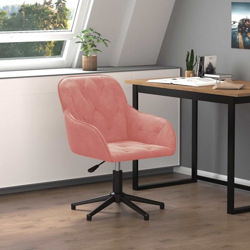 Drehstuhl rosa samt - rosa,