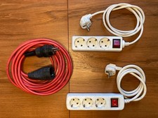 Verlängerungskabel  Außenbereich 6,5m 230V + 2x 3er-Steckerleiste m. Schalter