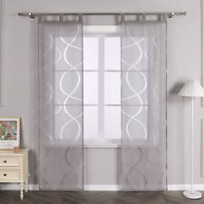 2 Stück Schiebegardinen mit Schlaufen Schiebevorhänge Transparent Flächenvorhang