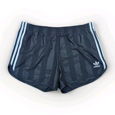 ADIDAS Sprinter Glanz Damen Shorts L Sport Vintage schwarz Fußball Fitness Retro