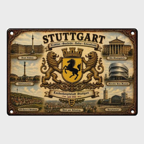 Blechschild stuttgart wappen - blechschild,