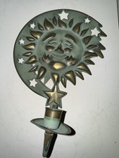 PARTYLITE WANDKERZENHALTER METALL SONNE MOND 1994 25CM 408G RARITÄT NEU