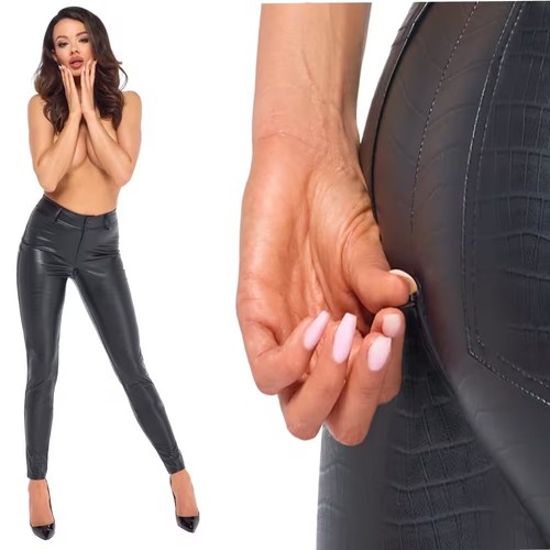 Noir handmade wetlook hose - noir,