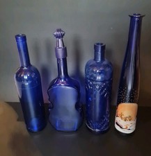 4 blaue Gasflaschen - Deko -