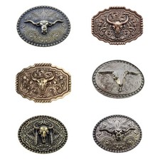 Bull Heads Western Belt Buckle Animal Steer Head Cowboy Belt Buckle for Women