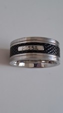 Fossil Herren Ring Größe 10 Edelstahl Silber Modern