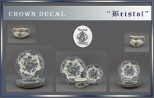 "Bristol" von Crown Ducal Teile zur Wahl: teller tasse  england blau