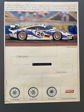 BBS Motorsport Felge RS Porsche 911 GT 1 Le Mans 1997 Vintage Ad Werbung Reklame
