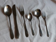 WMF Cromargan Bamberg 6 Teile Messer Gabel Löffel Kuchengabel Kaffeelöffel Sahne