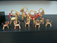 10x Vintage schwedische Stroh