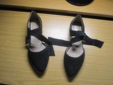 Anna Field Leder-Riemchenballerina schwarz Größe 42   1 x getragen