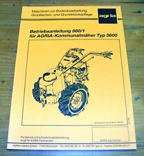 Agria 5600 Rotax MAG Betriebsanleitung Handbuch BA Balkenmäher Mäher Mähbalken
