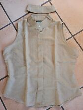 braunmelierte ärmellose Turnierbluse / Turniershirt von Equipage - Größe L