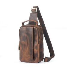 Herren Leder Sling Bag Vintage