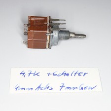 Potentiometer Poti Dreh-Widerstand lin mono 4,7 k kOhm 4mm Achse Schalter