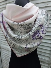 Seidentuch 90 x 90 cm in weiss-rose` Blumen,   NEU VK 79,95 Euro