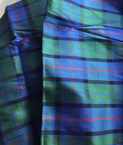 100 seide blau - 100%, tartan