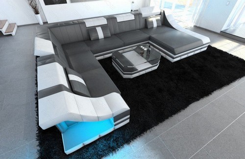 Sofa wohnlandschaft leder usb - sofa,