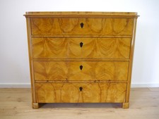 Biedermeier Kommode Ulme Wurzelholz Furnier um 1820 frisch mit Schellack poliert