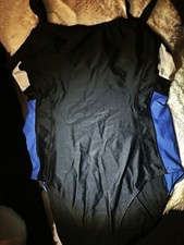 Damen Badeanzug Einteiler  44 46 Blau Schwarz Neu Hoher Beinausschnitt schlank