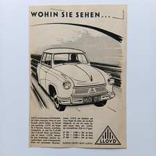 1956 Lloyd 250 400 600 Automobil KFZ Werbung Werbeanzeige Reklame Advertising