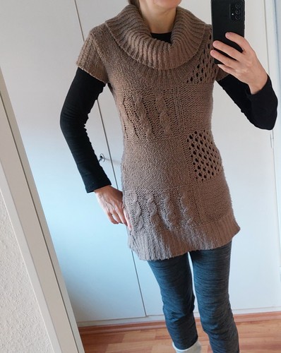 Strickkleid tunika warm armlos - strickkleid,