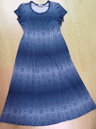 Simclan kurzarm maxikleid blau - kurzarm,