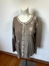 Six-O-Seven Strickjacke Damen 44 Wolle Kaschmir Mix Schneeflocke Rentier Winter