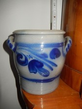 Alter  Schmalztopf Gurkentopf Steingut Topf Hafen Höhe ca. 15,5 cm D ca 13,5 cm