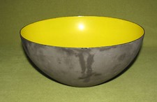 Emaille Schale Krenit Bauhaus Ära Schwarz-Gelb Gebrauchsspuren