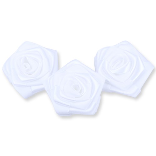 Satin rosen 6cm blumen - satin,