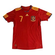 Spanien Nationalmannschaft Trikot ca. S Fußball Herren 7 David Villa Adidas Rot 