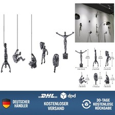 Rost Kletterer-Skulptur Wandkunst Set: 6 Männliche Figuren für Stilvolle Räume