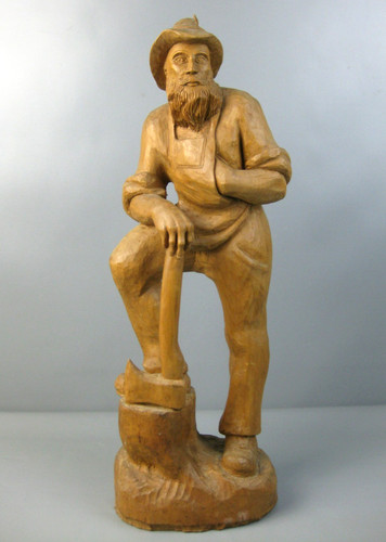 Große holzfigur holzfäller - große,