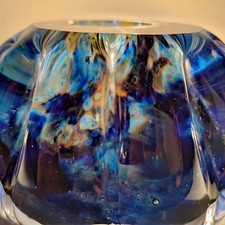 Schwere Glasschale Vase GRALGLAS Argentum WMF Ikora Karl WIEDMANN 2 kg w. Murano