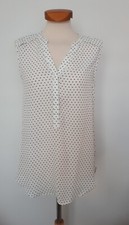 H&M Bluse Longbluse Ärmellos Größe 36 Schwarz Weiss TOP Zustand 