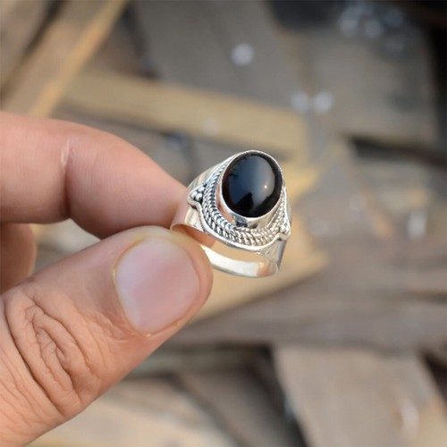 Schwarzer onyx edelstein 925 - schwarzer,