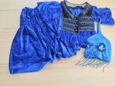 Nr.15 Blaues Puppenoberteil ,Rock ,Fransentasche ,gut erhalten
