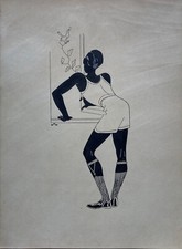 Aquarell Mode stehender Mann