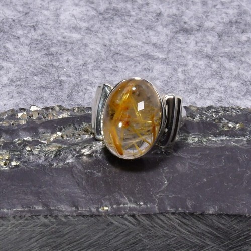 Rutilquarz ring 925er silber - rutilquarz,