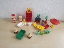 (D49)  Lego Duplo Möbel Set Kamin Einrichtung Wohnzimmer Schlafzimmer Bad