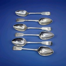6er Set antike massive Silber