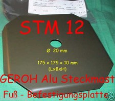 Fußplatte Grundplatte Platte Geroh BW STECKMAST MAST STM 12 Mounting Footplate !