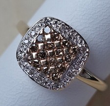 Fancy Cognac Brillant Ring in aus 375 Gold Ring mit Brillanten Diamant ♦️♦️ 8454