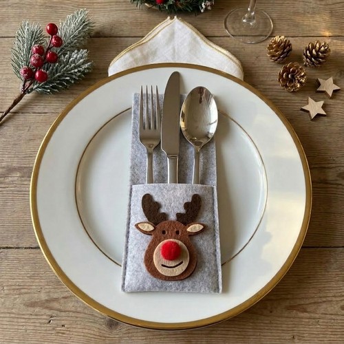 Weihnachtsdeko bestecktasche - weihnachtsdeko,