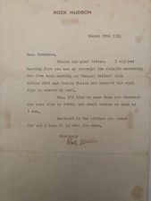 Rock Hudson Sighed Letter 1954