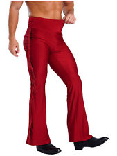 DE Herren Lateinische Hose Standard Tanzhose mit Fransen Salsa Jazztanz Pants
