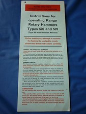 KANGO BOHRHÄMMER TYP 500 501 BEDIENUNGSANLEITUNG